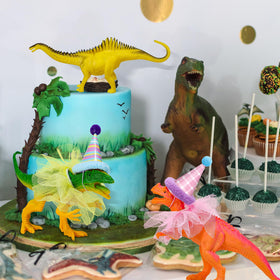 Weysat colorful dinosaur figurines enhance any themed party setup.