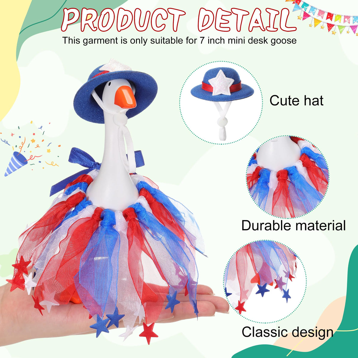 Weysat Easter goose outfit brings spring flair to your 7-inch statue.