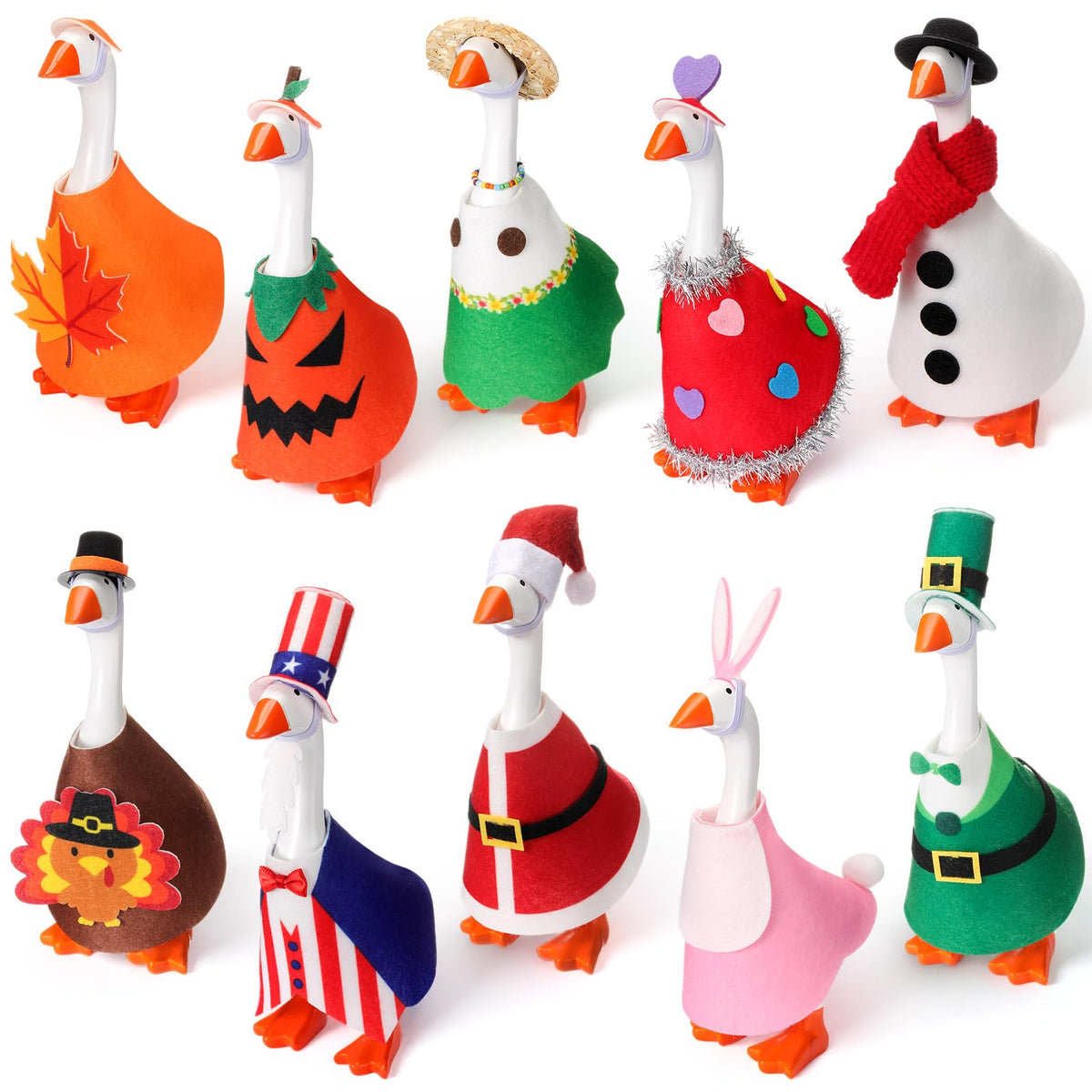 Weysat goose outfit Valentine design adds holiday charm to your 7-inch desktop goose