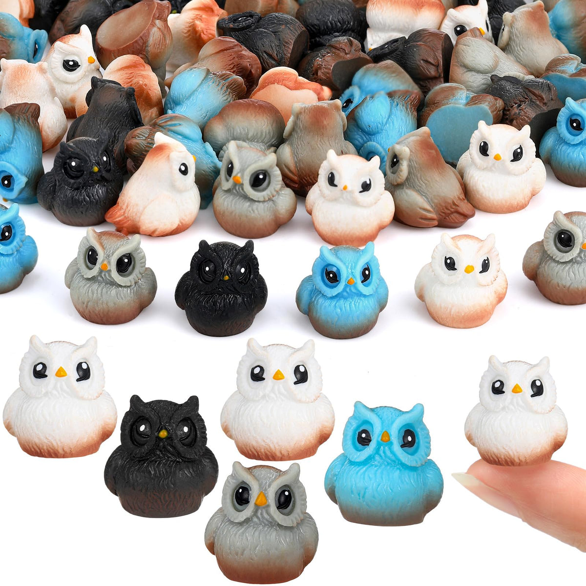 Weysat mini owl closeup showing detailed resin texture for garden accents