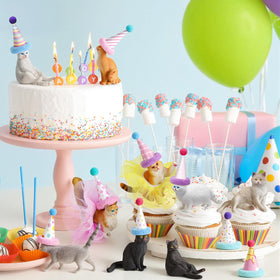 Weysat mini skirts provide colorful accents for tiny toppers and themed cake scenes.
