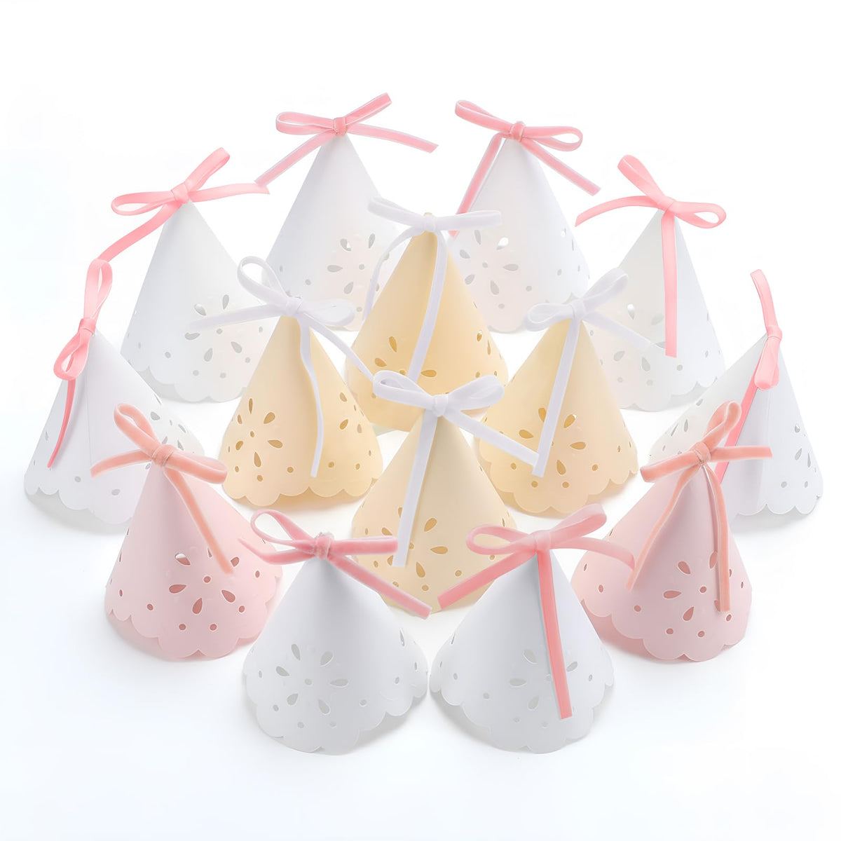 Weysat pastel lace hat with delicate lace and cheerful colors for festive photos