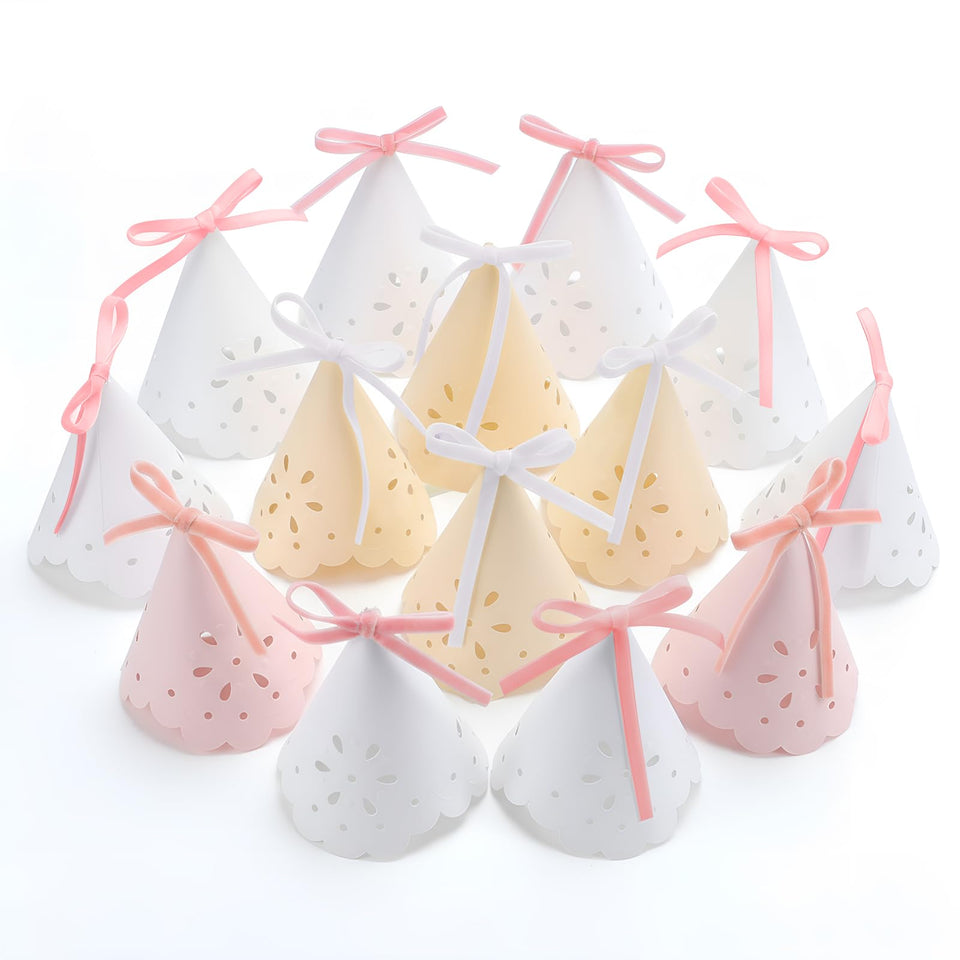 Weysat pastel lace hat with delicate lace and cheerful colors for festive photos