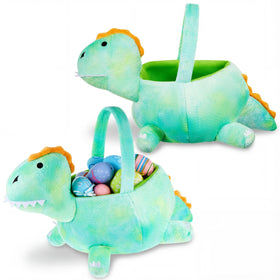 Weysat two-piece 3D dinosaur plush basket for Easter egg collection and festive decor