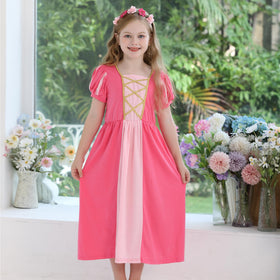 Wfundeals little girls renaissance dress back view showing full silhouette for events