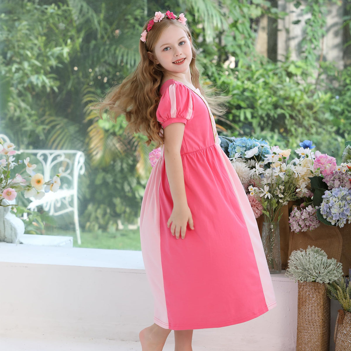 Wfundeals medieval dress with fluffy sleeves for comfortable play
