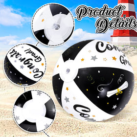Whaline 11.8-inch graduation beach ball, durable PVC for pool or sand play.
