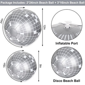 Whaline disco ball silver 16in creates indoor party sparkle.