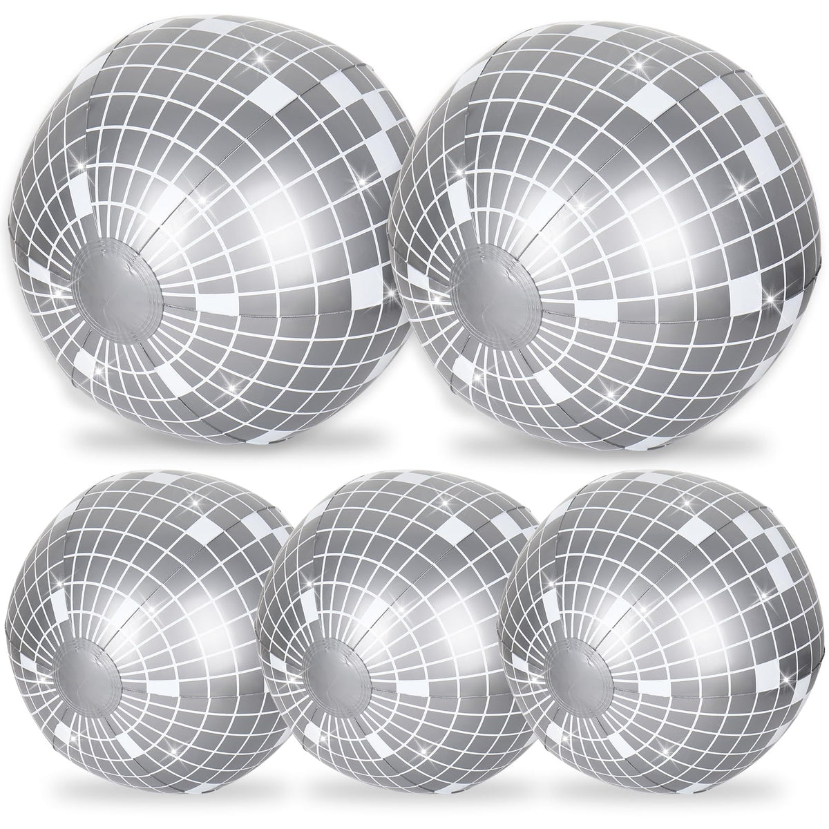 Whaline disco ball silver 24in adds festive pool party ambiance.
