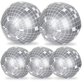 Whaline disco ball silver 24in adds festive pool party ambiance.