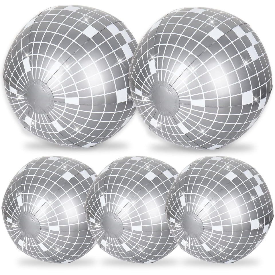 Whaline disco ball silver 24in adds festive pool party ambiance.