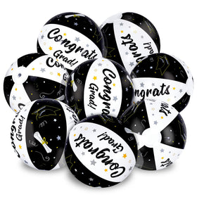 Whaline graduation beach ball with congrats-grad pattern, ideal for pool party decor.