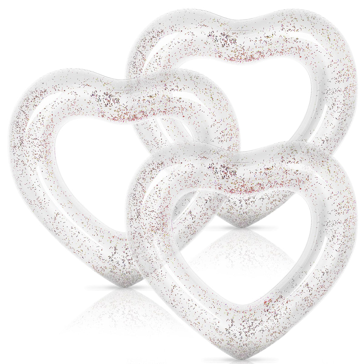 Whaline heart float white in large size for pool lounging and carefree play
