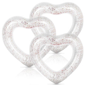 Whaline heart float white in large size for pool lounging and carefree play