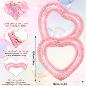 Whaline heart-shaped pool ring in rose gold, a trendy lounge for summer parties.