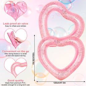 Whaline pink heart pool float ideal for summer pool parties