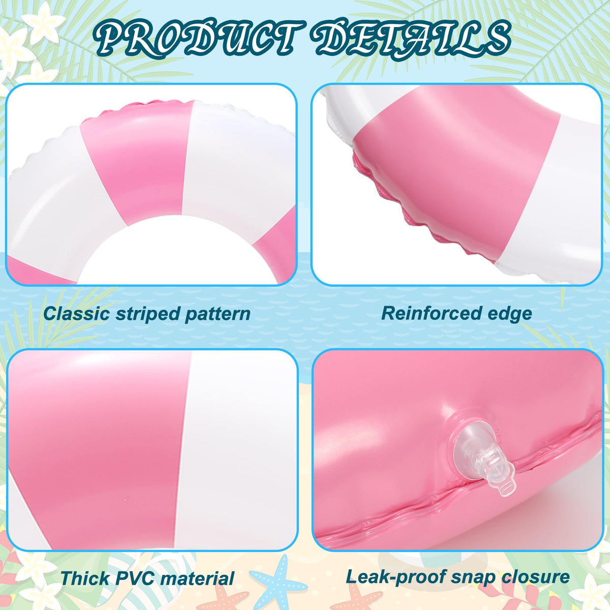 Whaline inflatable pool floats made of sturdy PVC for durable use.