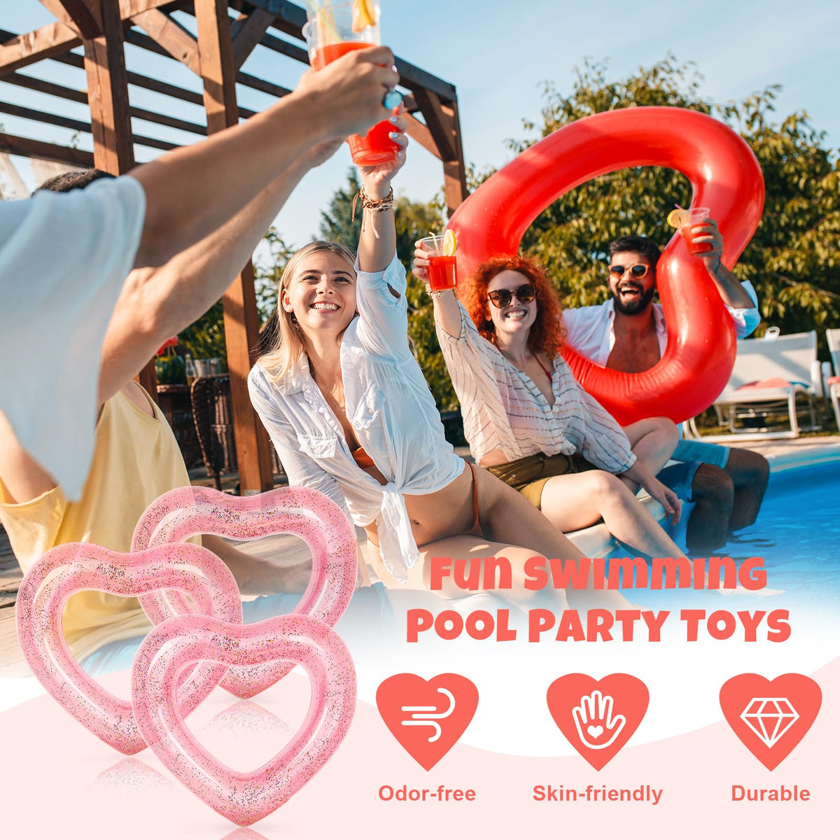 Whaline inflatable PVC float, safe material for teens and adults to enjoy.