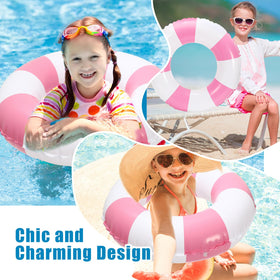 Whaline pink white striped floats ideal for beach party vibes and photos.