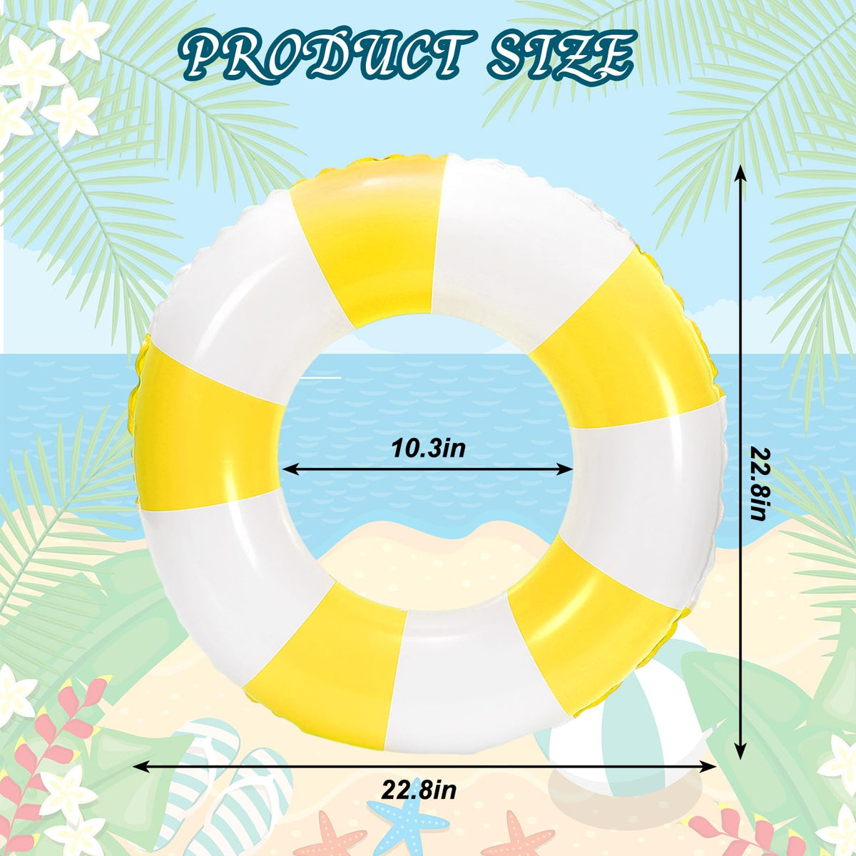 Whaline striped pool lounger shows 22.8 inch diameter for teens
