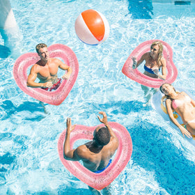 Whaline rose gold heart floats for beach parties, weddings, and bridal showers.