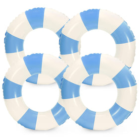 Whaline striped pool float set in blue and white for pool parties