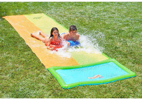 Wham-O Slip N Slide 18ft kids playing on a colorful surface