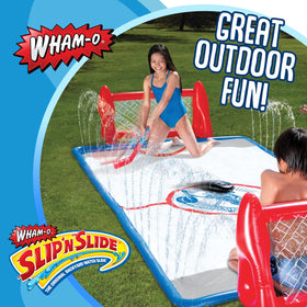 Wham-O Slip N Slide double waterfall feature spraying refreshing water during play