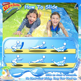 Wham-O Slip N Slide durable PVC and PP material for lasting summer use.