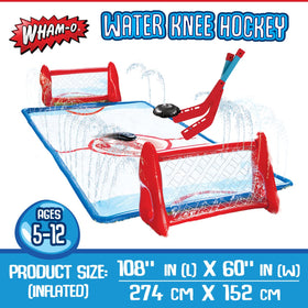 Packaging shows all parts: goals, sticks, puck for Wham-O Slip N Slide