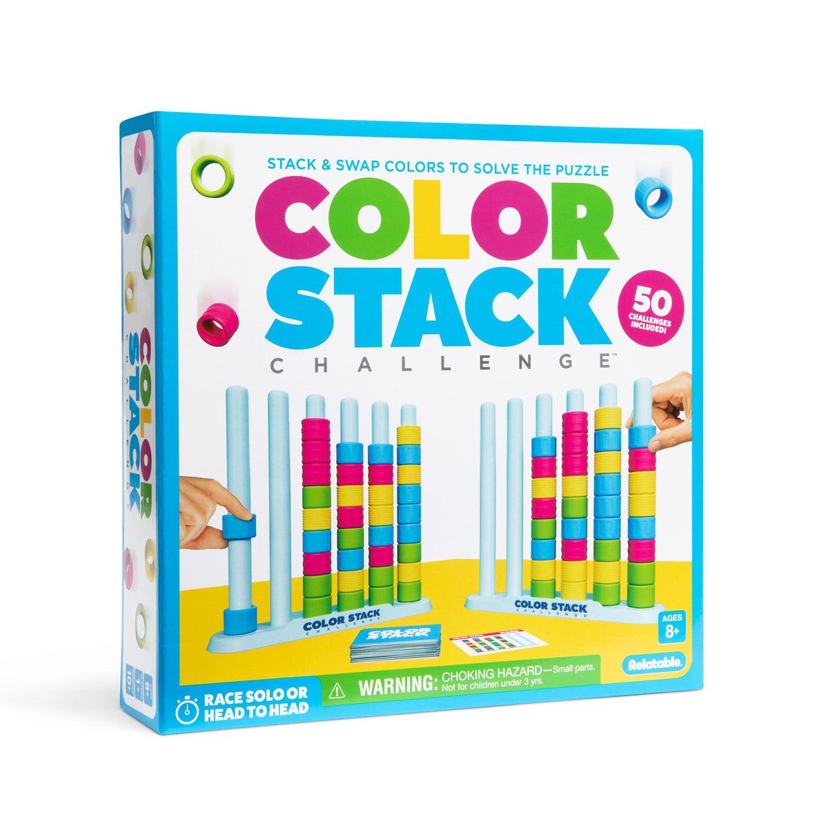 WHAT DO YOU MEME Color Stack Challenge racks for quick color matching during family game night
