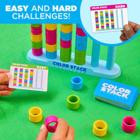 WHAT DO YOU MEME Color Stack Challenge rings provide tactile, fast-paced stacking action