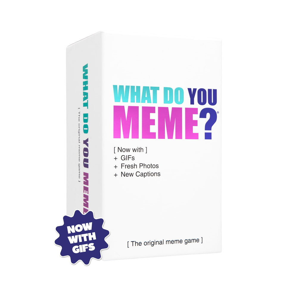 WHAT DO YOU MEME? Core Game box featuring GIF Edition for party-ready laughs.