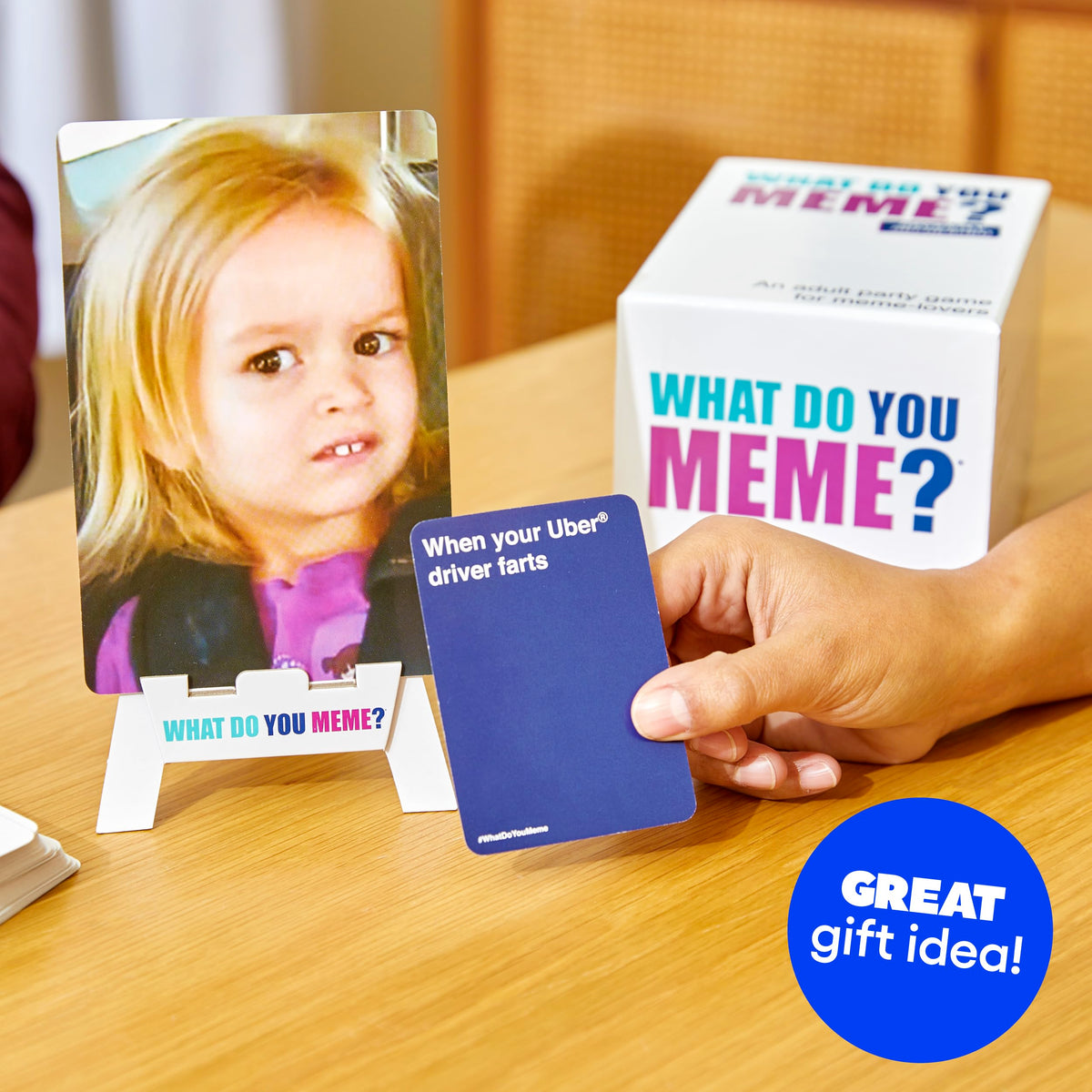 WHAT DO YOU MEME? Core Game in action, players craft captions for laughs and social fun