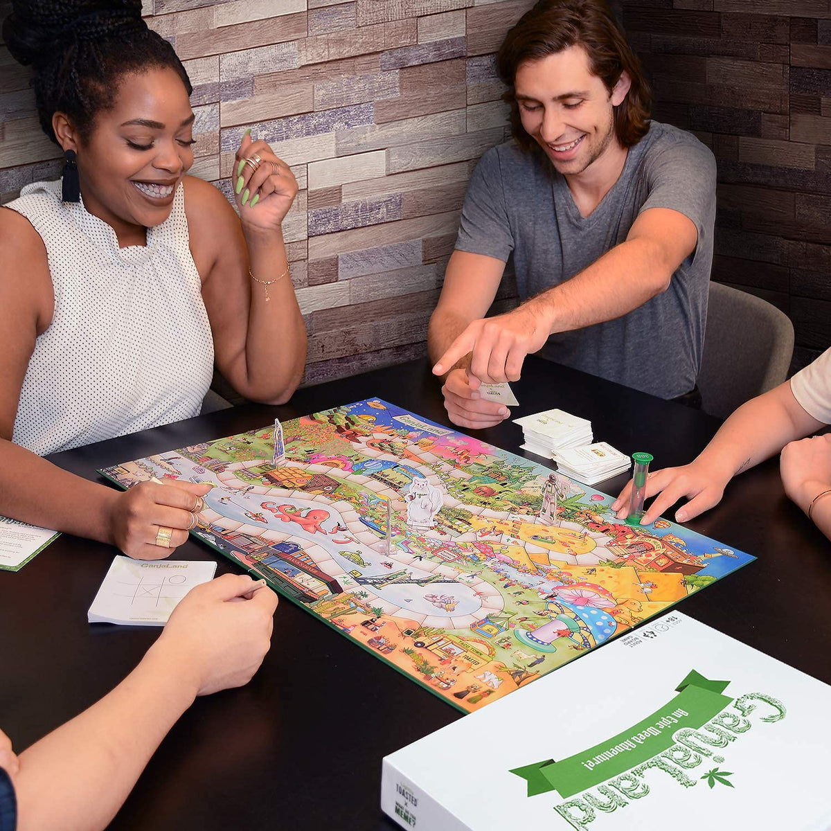 WHAT DO YOU MEME? Ganjaland game board pieces colorful characters fuel friendly competition