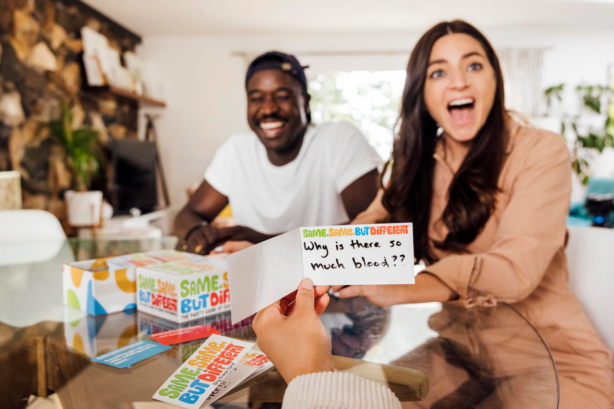 What Do You Meme? Same Same Different dry erase markers enable reusable answers.