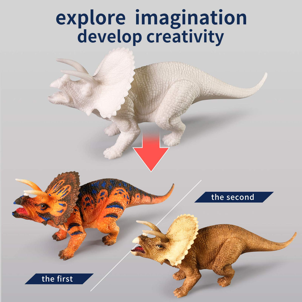 Whatstem 3D Dinosaurs painting kit paints and brushes yield vibrant, bold color results.