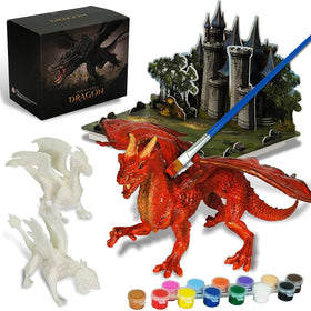 WhatStem dragon figurines ready for painting to spark creativity and color exploration