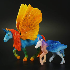 whatstem four-brush set for smooth color application on unicorn figures.