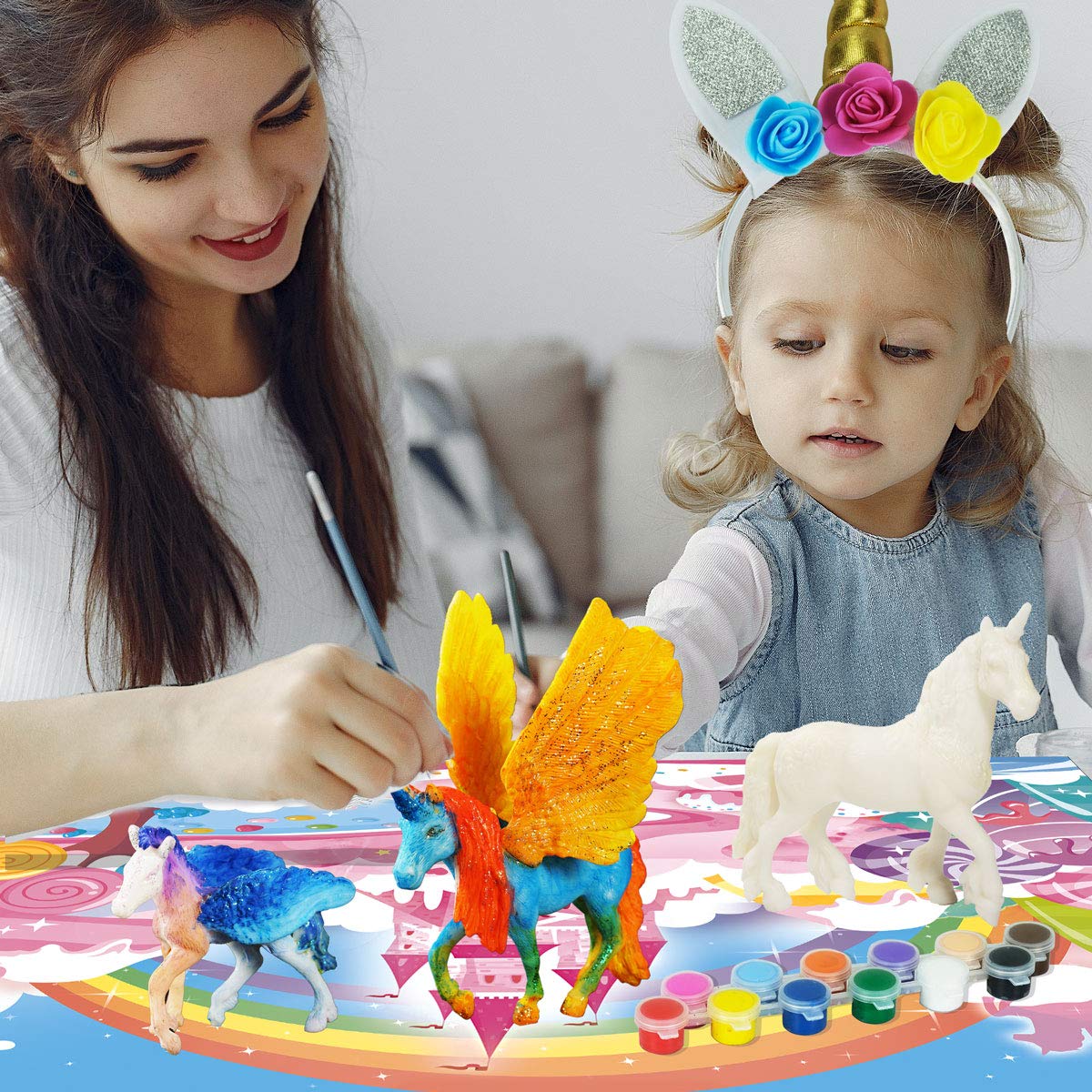 whatstem protective tablecloth keeps surfaces clean during painting sessions.