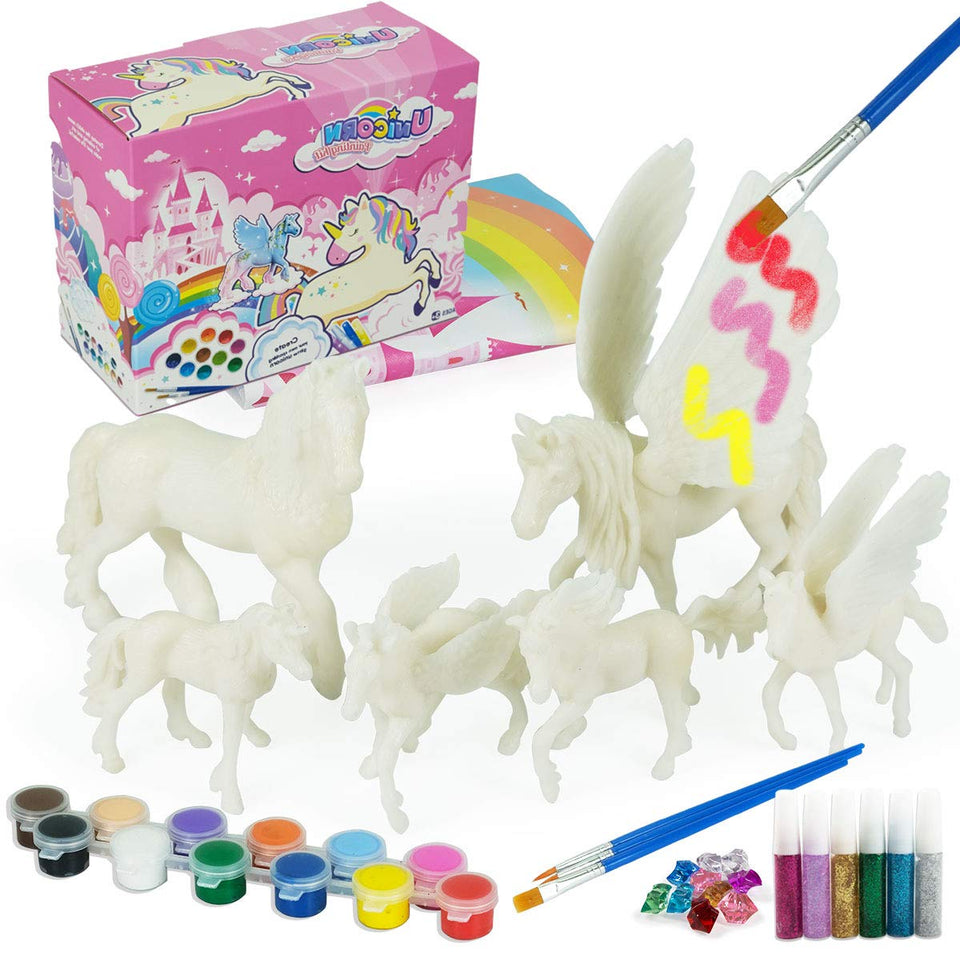 whatstem unicorn painting kit with 6 figures boosts creativity and hands-on play.