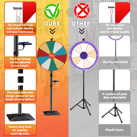 WHAUU heavy duty prize wheel floor stand for flexible venue visibility