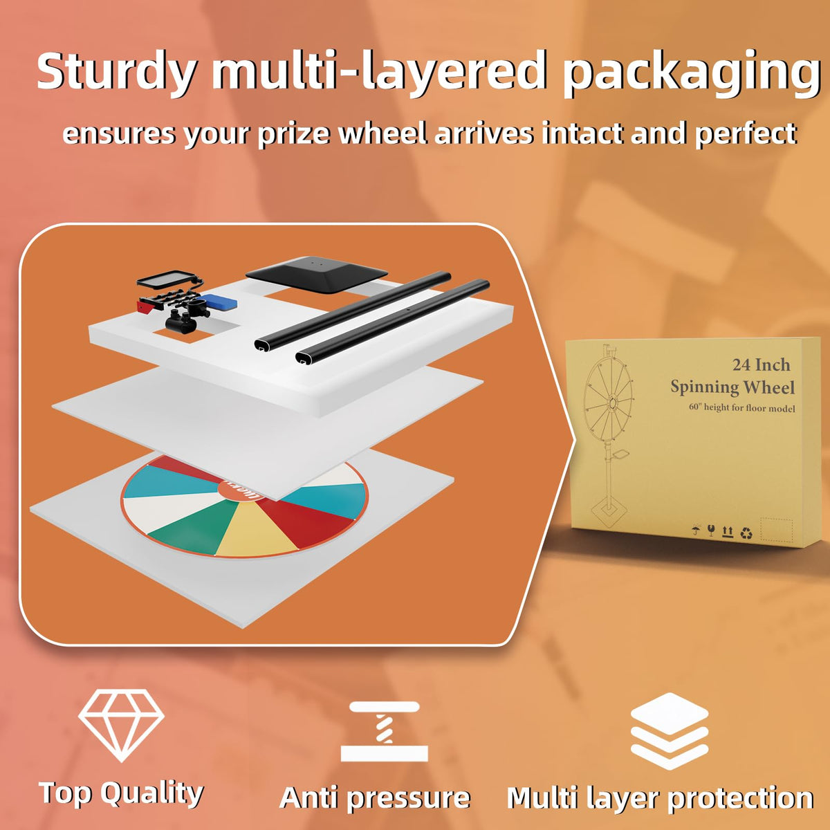 WHAUU heavy duty prize wheel red pointer click attracts attention