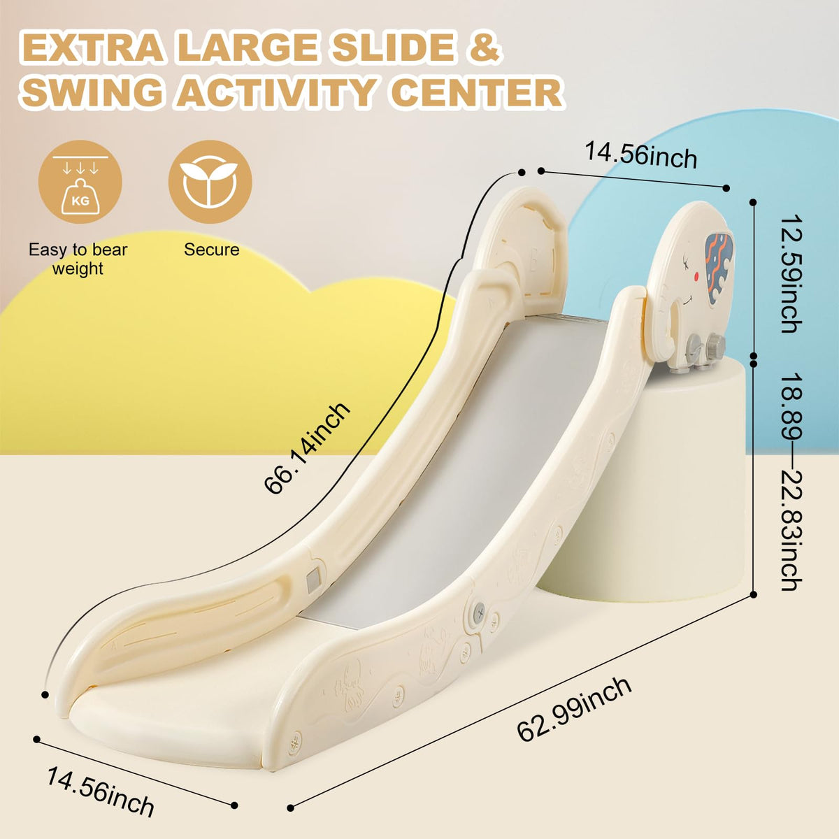 WHHKXY slide demonstrating gentle slope for smooth, controlled sliding