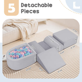 Whiffee foam climbing blocks grey cleanable cover: machine washable for easy hygiene.