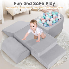 Whiffee foam climbing blocks grey durability: high-density foam withstands years of play.