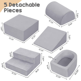 Whiffee foam climbing blocks grey in-use play: supports active imaginative sessions.