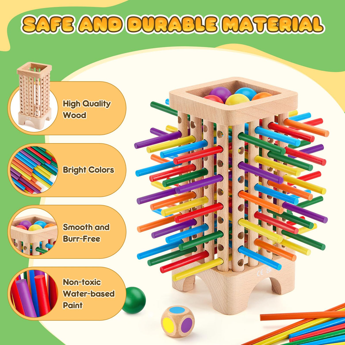WhimsiPlay 42 colorful sticks used to practice counting