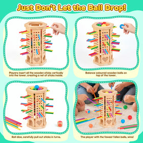 WhimsiPlay die and wooden components shown in a compact, parent-friendly setup.