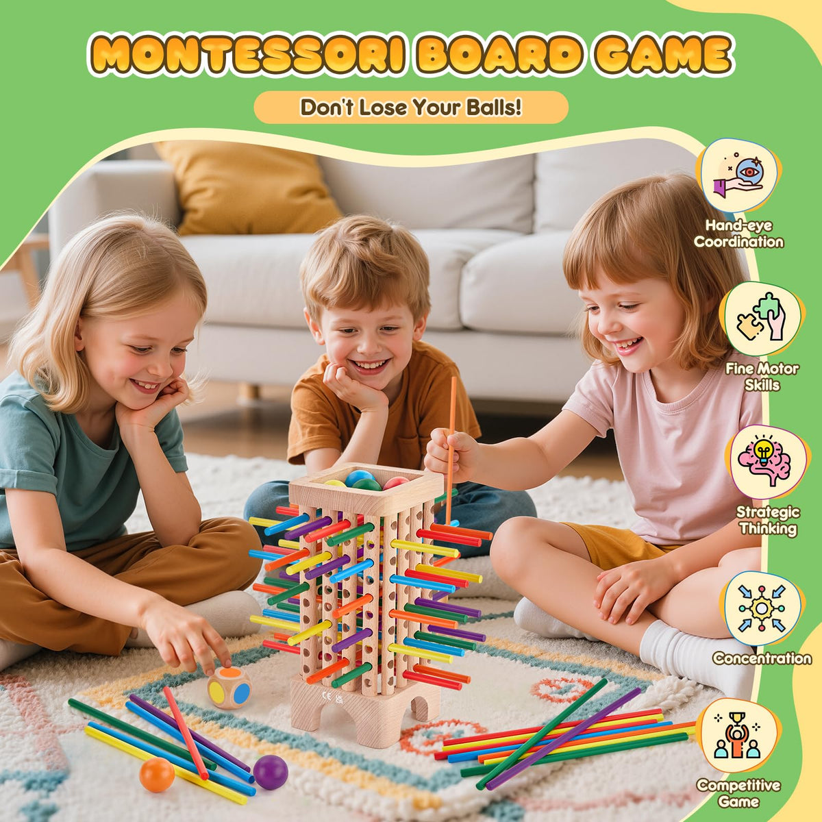 WhimsiPlay wooden balls ready for balance challenges